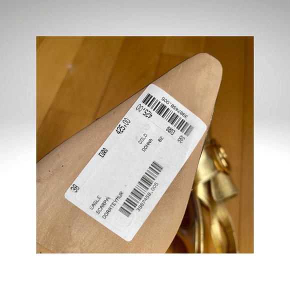 DORATEYMUR Gold Pointy Mules with Strap size 38 - Picture 6 of 6